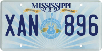 MS license plate XAN896