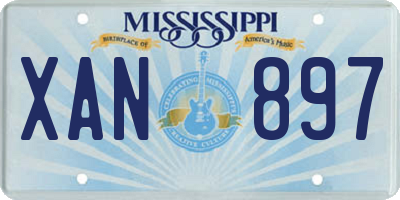 MS license plate XAN897