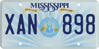 MS license plate XAN898