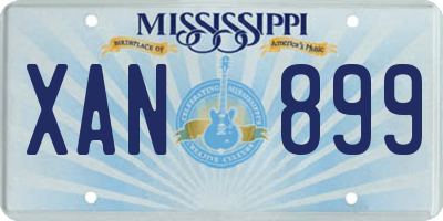 MS license plate XAN899