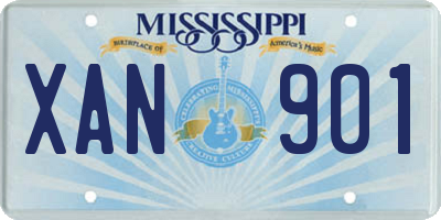 MS license plate XAN901