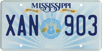MS license plate XAN903