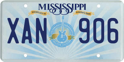 MS license plate XAN906