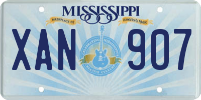 MS license plate XAN907