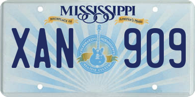 MS license plate XAN909