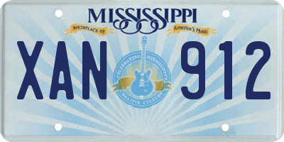 MS license plate XAN912
