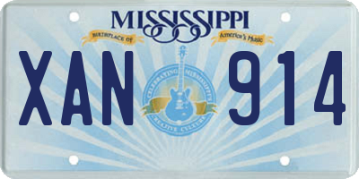 MS license plate XAN914