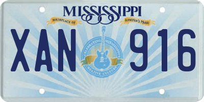 MS license plate XAN916