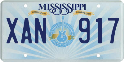 MS license plate XAN917