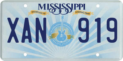 MS license plate XAN919
