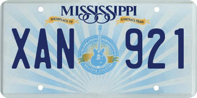 MS license plate XAN921