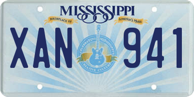 MS license plate XAN941