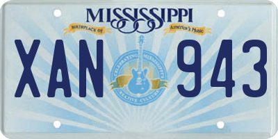MS license plate XAN943