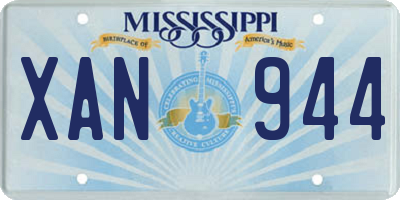 MS license plate XAN944