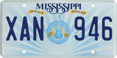 MS license plate XAN946