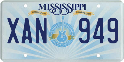 MS license plate XAN949