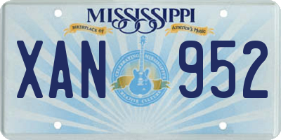 MS license plate XAN952