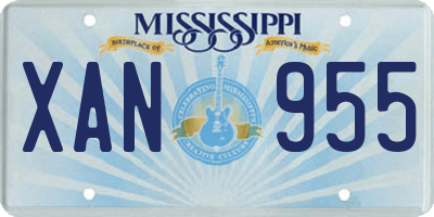MS license plate XAN955