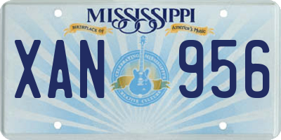 MS license plate XAN956
