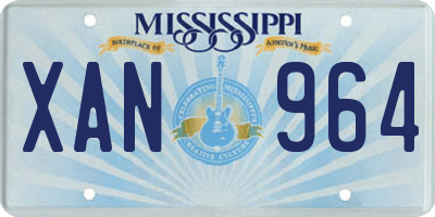 MS license plate XAN964