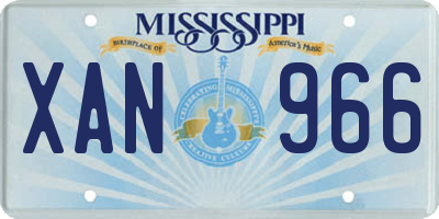 MS license plate XAN966