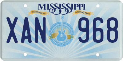 MS license plate XAN968