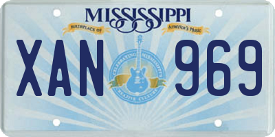 MS license plate XAN969