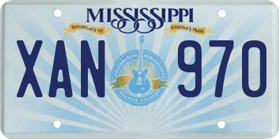 MS license plate XAN970