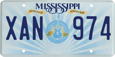 MS license plate XAN974