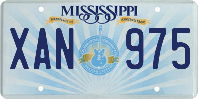 MS license plate XAN975
