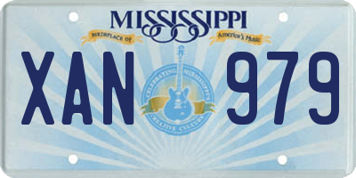 MS license plate XAN979