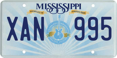 MS license plate XAN995