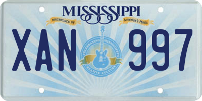 MS license plate XAN997