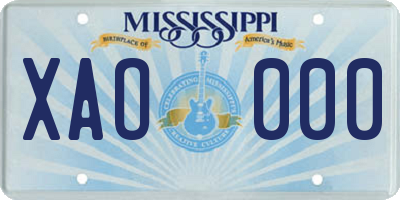 MS license plate XAO000