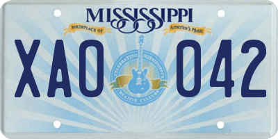 MS license plate XAO042