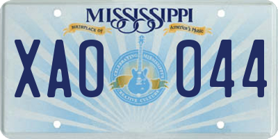 MS license plate XAO044