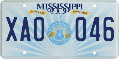 MS license plate XAO046