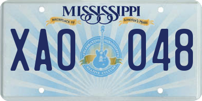 MS license plate XAO048