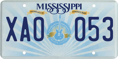 MS license plate XAO053