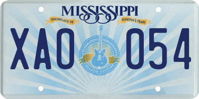 MS license plate XAO054