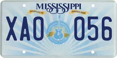 MS license plate XAO056