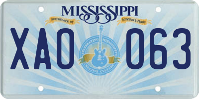 MS license plate XAO063