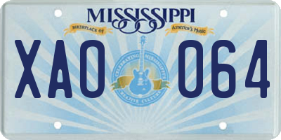 MS license plate XAO064