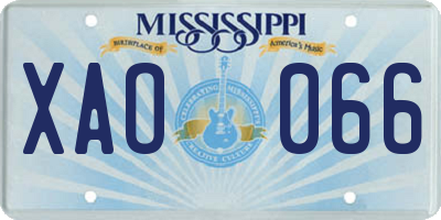 MS license plate XAO066