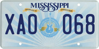 MS license plate XAO068