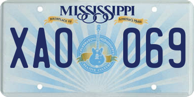 MS license plate XAO069