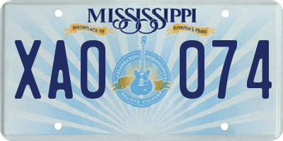 MS license plate XAO074