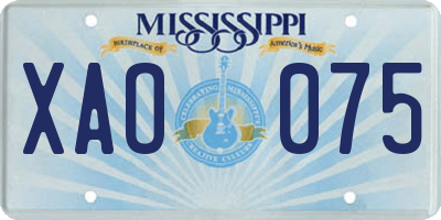 MS license plate XAO075