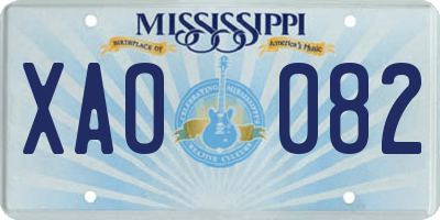 MS license plate XAO082
