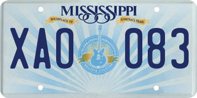 MS license plate XAO083